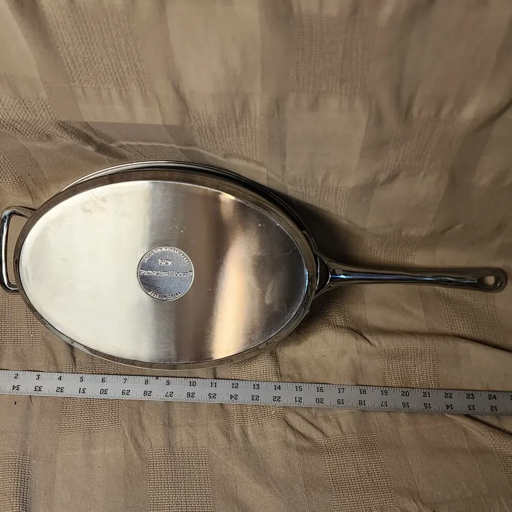 Princess House Stainless Steel 5-Qt. Oval Sauté Pan-NEW